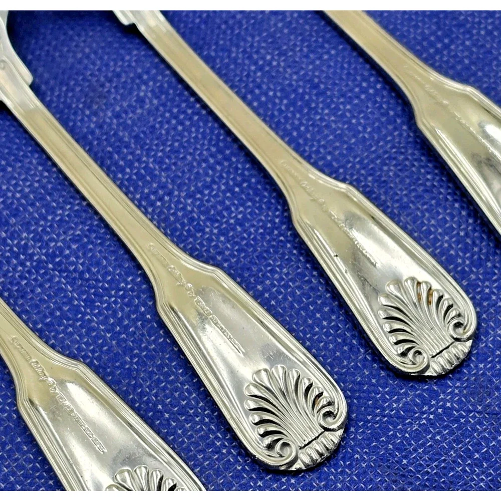 Towle London Shell Salad / Dessert Fork JAPAN Stainless Flatware Set Of 4 VTG